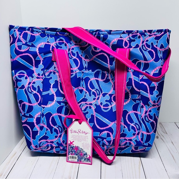 Lilly Pulitzer Handbags - Lilly Pulitzer NWT Insulated Cooler Bag Booze Cruise Anchors Boating w/ Opener